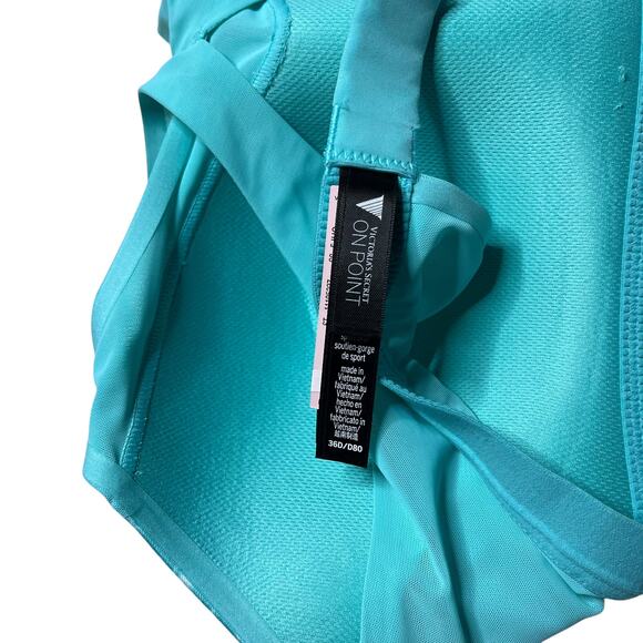 Victoria's Secret Incredible Max Sweat On Point Sports Bra Water Print Blue 36D - Picture 3 of 4